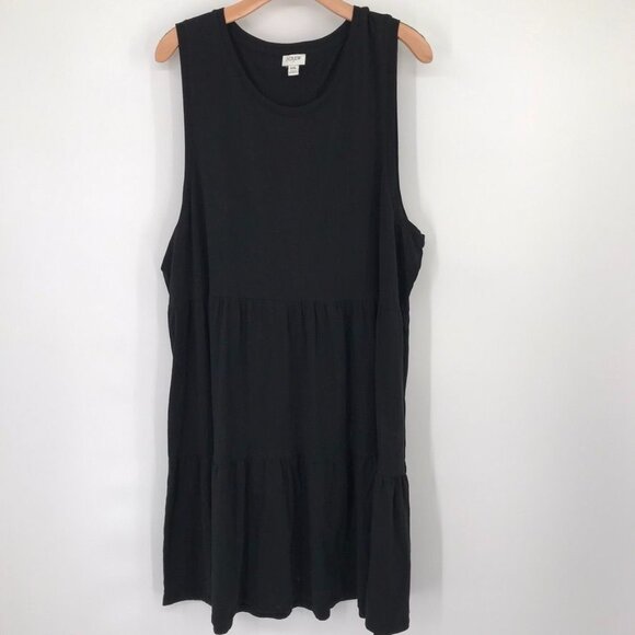 J.Crew Womens Sleeveless Black Tiered Dress knit cotton Size XXL - Picture 3 of 14